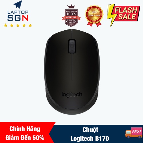 Chuột không dây Logitech B170 - USB, nhỏ gọn, phù hợp PC/Laptop Chính hãng - Giá Tốt