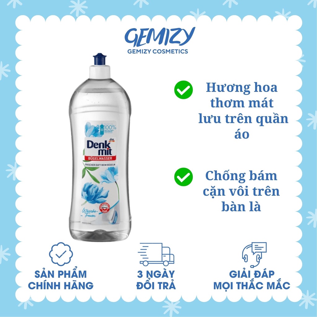 Nước thơm là quần áo Denkmit hàng Đức hương thơm dùng cho bàn là hơi nước - Gemizy Shop