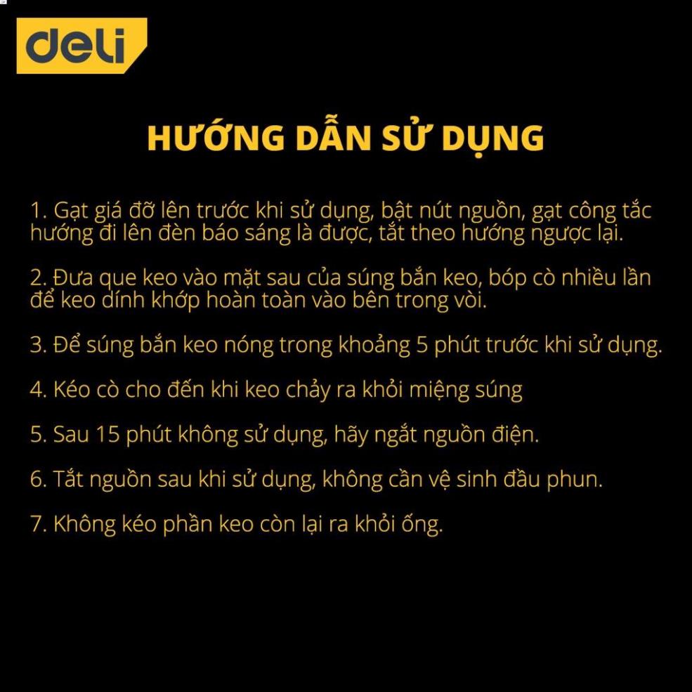 Súng Bắn Keo Deli Cao Cấp Công Suất Lớn 40W - keo 7mm - Nhỏ Gọn, An Toàn Sử Dụng - Thiết Kế Hiện Đại - DL2540