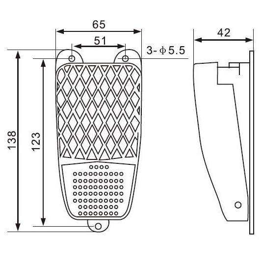 Công Tắc Bàn Đạp Chân FS2 10A-220VAC , Bàn Đạp Điện Vỏ Kim Loại Kích Thước Vừa