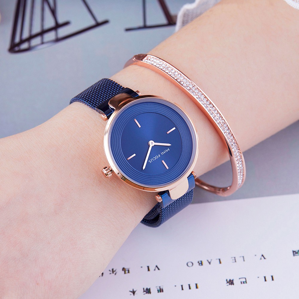 Đồng hồ nữ MINI FOCUS MF195 dây titanium siêu mỏng case 34mm chống nước 3ATM | BigBuy360 - bigbuy360.vn