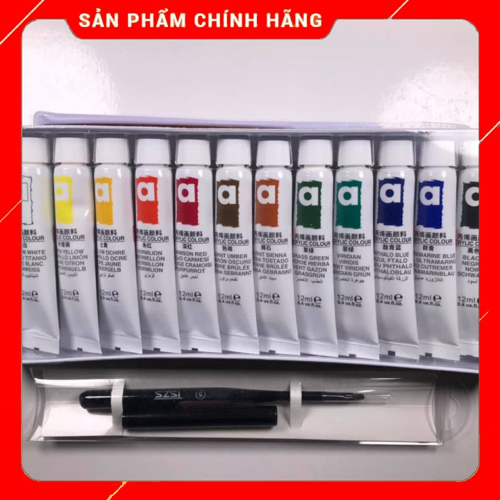 ( giá sỉ ) Màu vẽ cọ bản MAGI-WAp Acrylic Color ( Set 12 Màu ) ( Rẻ vô địch )