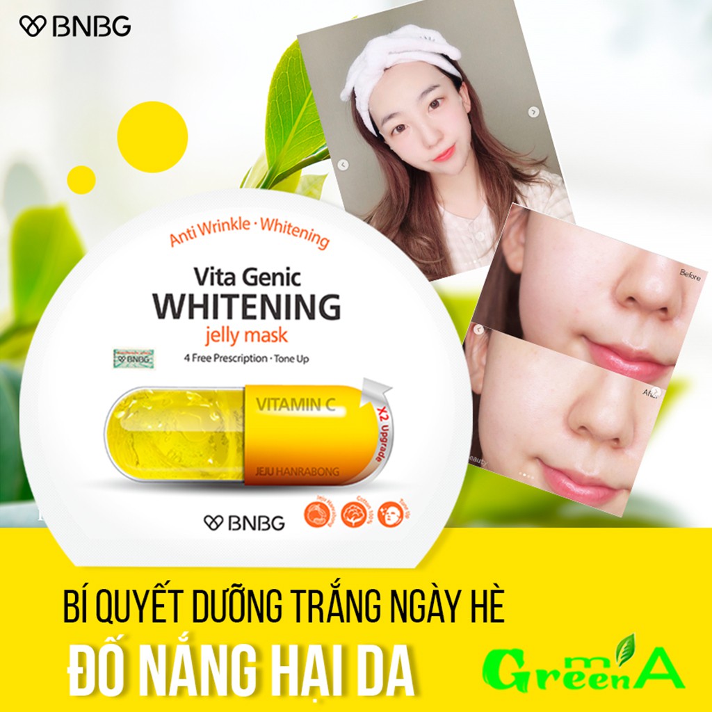 Mặt Nạ BNBG Vita Genic Whitening Jelly Mask Dưỡng Trắng 30ml [NHẬP KHẨU CHÍNH HÃNG] [MIẾNG LẺ]