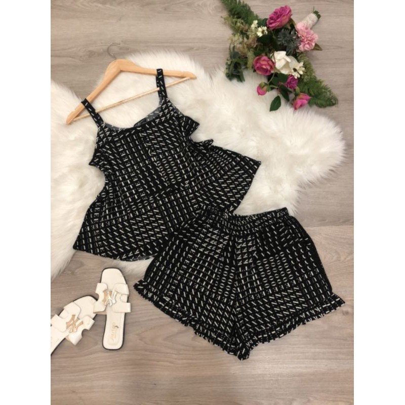 [Mã FASHIONGREEN15 giảm 10% tối đa 30K đơn 99K] Set bộ đùi ngủ 2 dây thời trang