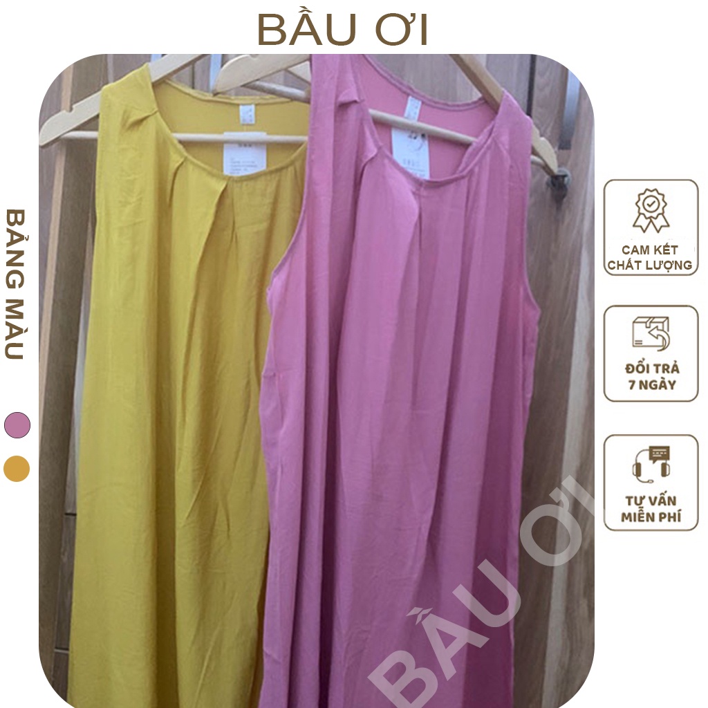 BAUOIIV21] VÁY BẦU ĐI BIỂN SÁT NÁCH CHẤT ĐŨI MỀM MÁT, ĐẦM BẦU MÙA HÈ FREE SIZE - VÁY BẦU ĐẸP XINH