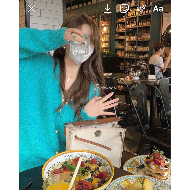 Áo khoác cardigan dệt kim cổ chữ V tay dài dáng rộng thời trang thu đông