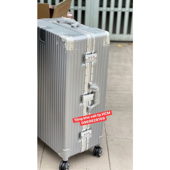 VALI DU LỊCH KHUNG NHÔM KHÓA SẬP MÀU BẠC ĐỦ BỘ SIZE 20/24/29
