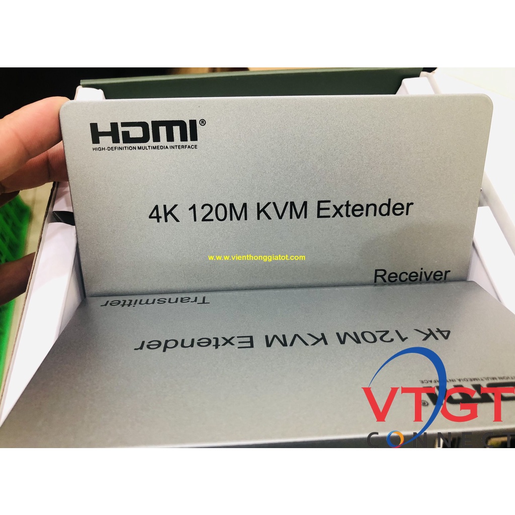 Bộ kéo dài tín hiệu HDMI qua Lan RJ45 120m KVM 4K có cổng USB- 4K 120M KVM Extender