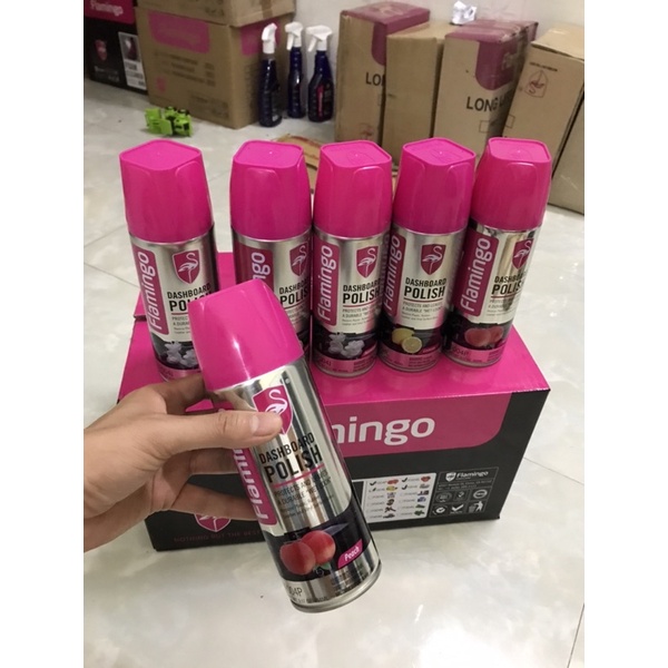 Bình đánh bóng đồ da và gỗ công nghệ nano flamingo F004 450ml