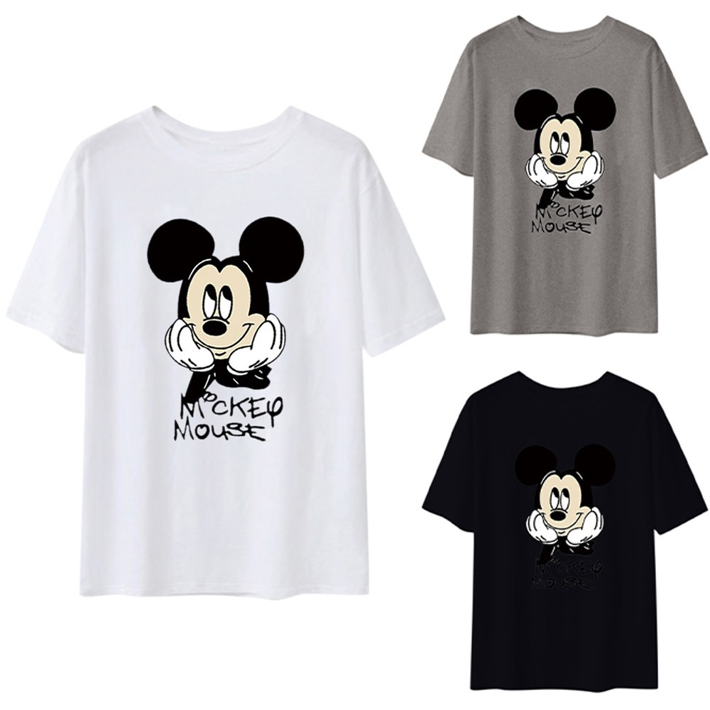 Áo Thun Nữ Tay Ngắn Dáng Rộng In Hình Chuột Mickey