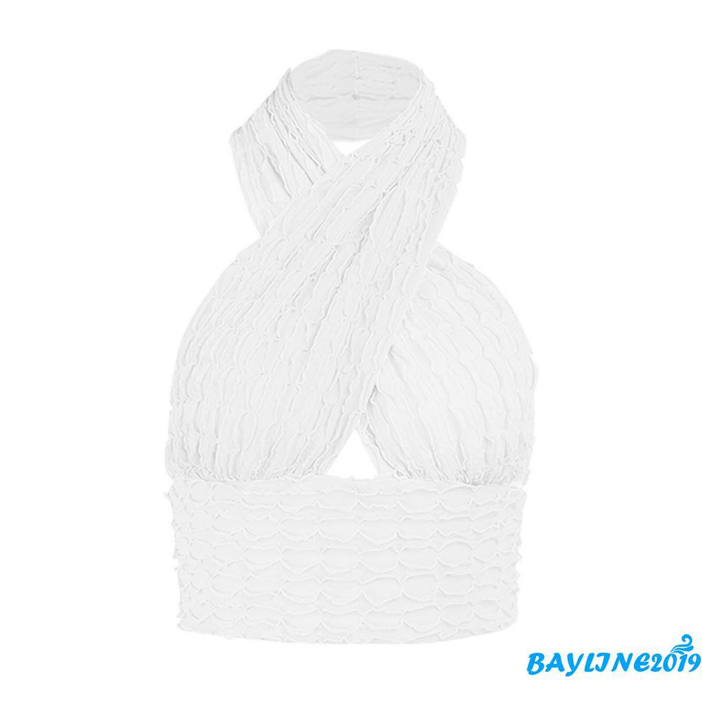 Áo lửng không tay buộc cổ thời trang quyến rũ cho nữ