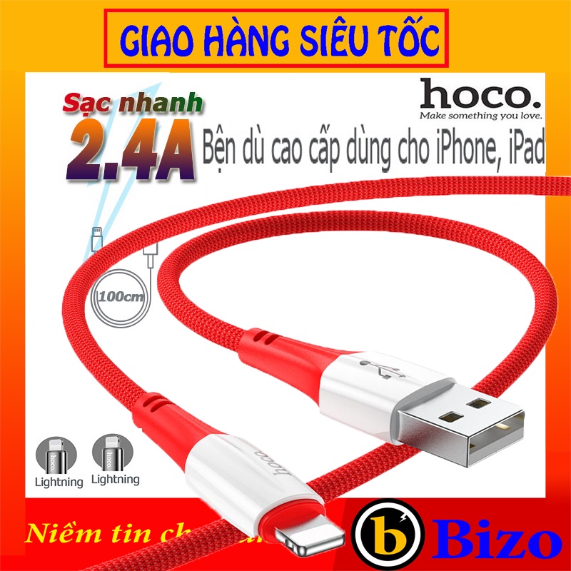 Cáp sạc nhanh Hoco X70, dây sạc nhanh 2,4A bọc dù chống gãy cho iphone,samsung,oppo,vivo, xiaomi,micro, typec