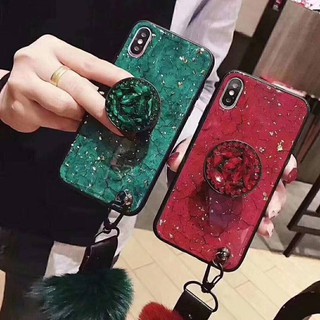 ỐP ĐÁ NGỌC BÍCH BÔNG KÈM POP DÀNH CHO IPHONE