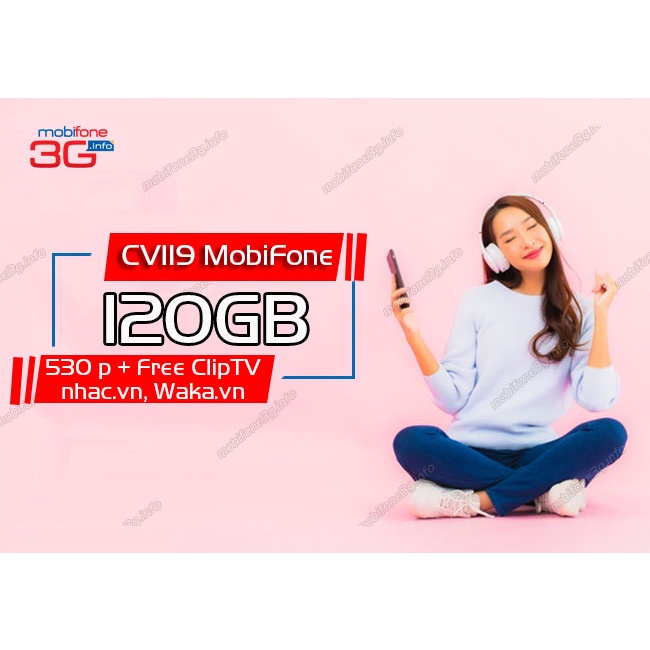 Sim Mobi 4G,Sim Data CV119, mua 1 tặng 1, 240G (4G/ngày) free 2 tháng đầu,mobifone