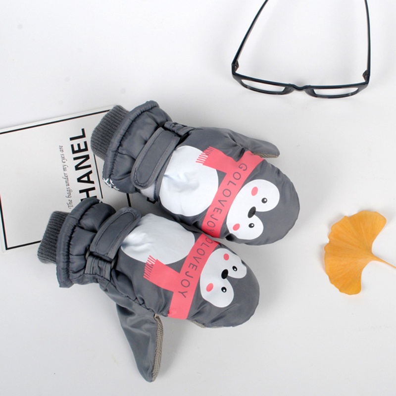 Găng Tay Trượt Tuyết Phủ Lông Cừu Giữ Ấm Chống Trượt Bảo Vệ Toàn Diện