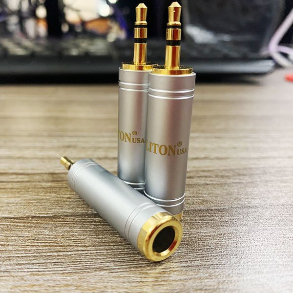 01 Jack chuyển 3.5mm đực ra 6.35mm cái - Hàng Cao Cấp LITON USA