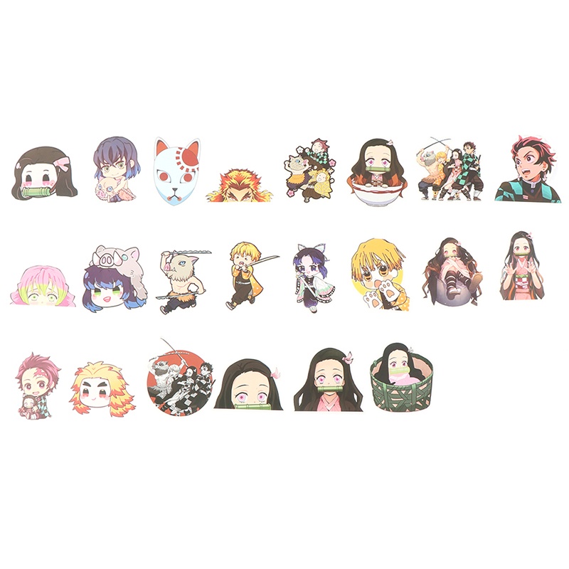 Bộ 50 Miếng Dán Pvc Chống Thấm Nước Hình Anime Demon Slayer Trang Trí Laptop