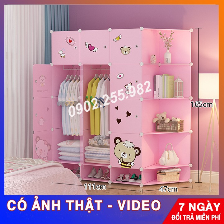 [RẺ NHẤT SHOPEE] TỦ NHỰA LẮP GHÉP 16 Ô + 4 GIÀY THÂN HỒNG - CỬA MẶT CƯỜI NGỘ NGHĨNH ĐỂ ĐỒ ĐA NĂNG THÔNG MINH sâu 47cm