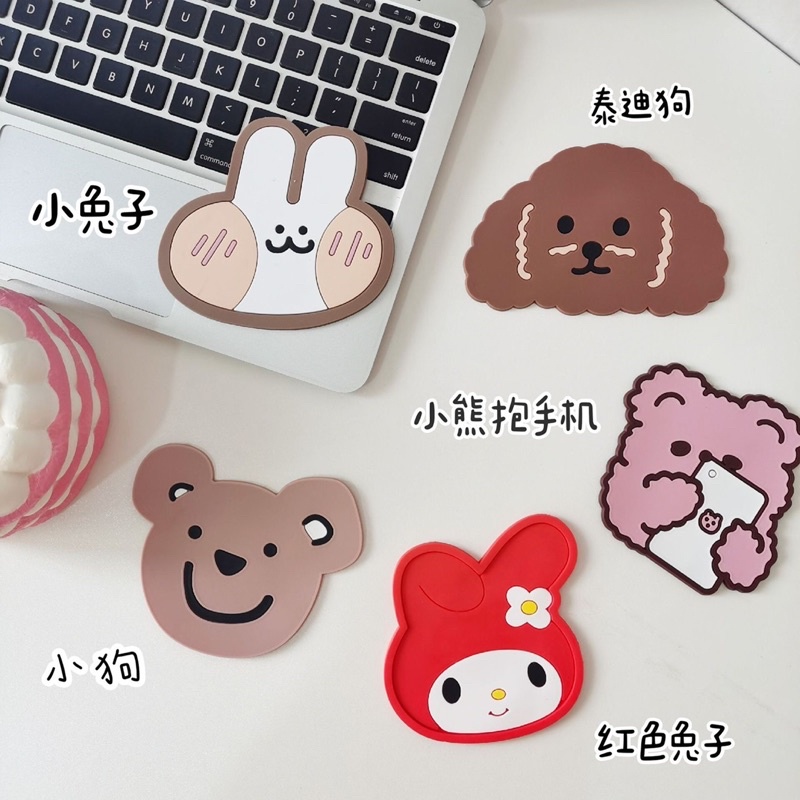 Miếng lót ly Silicon cách nhiệt chống nóng/ chống trượt hình thú siêu cưng
