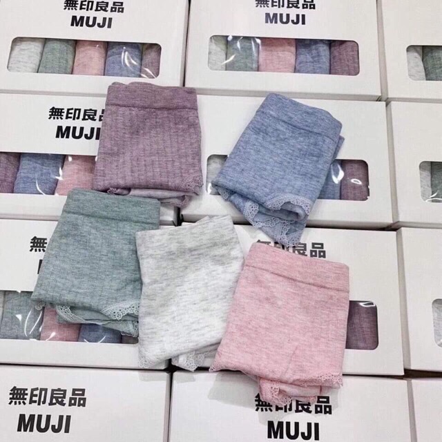 Hộp 5 quần lót muối tiêu kháng khuẩn Muji, quần lót nữ Q8X