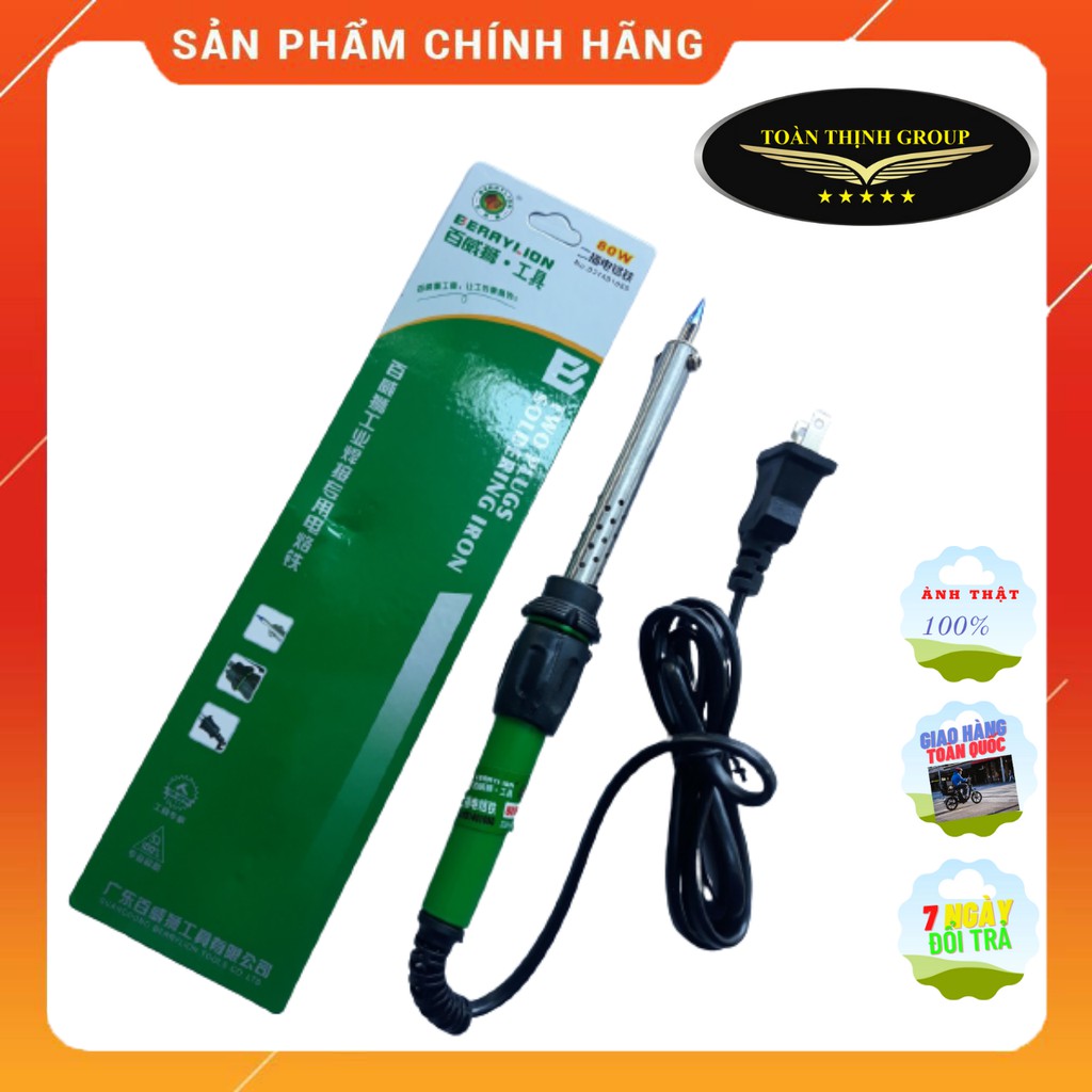 Mỏ Hàn Thiếc, Hàn Chì - Hàn Nhiệt Cao Cấp Nhọn Cán Nhựa Xanh Hiệu Berrylion Công Suất 40W, 60W, 80W