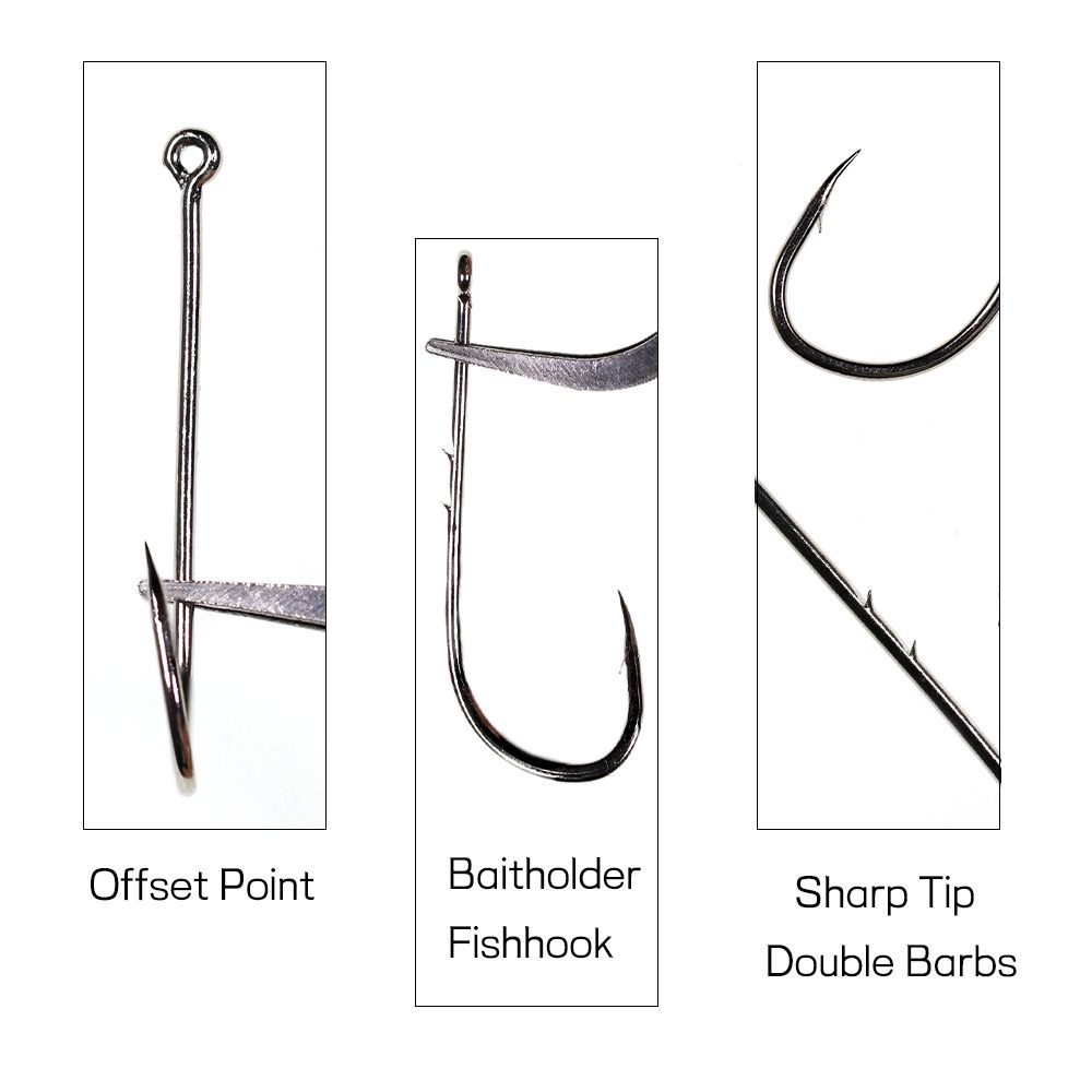 Hộp 50 lưỡi câu cá bằng thép carbon màu đen chuyên nghiệp