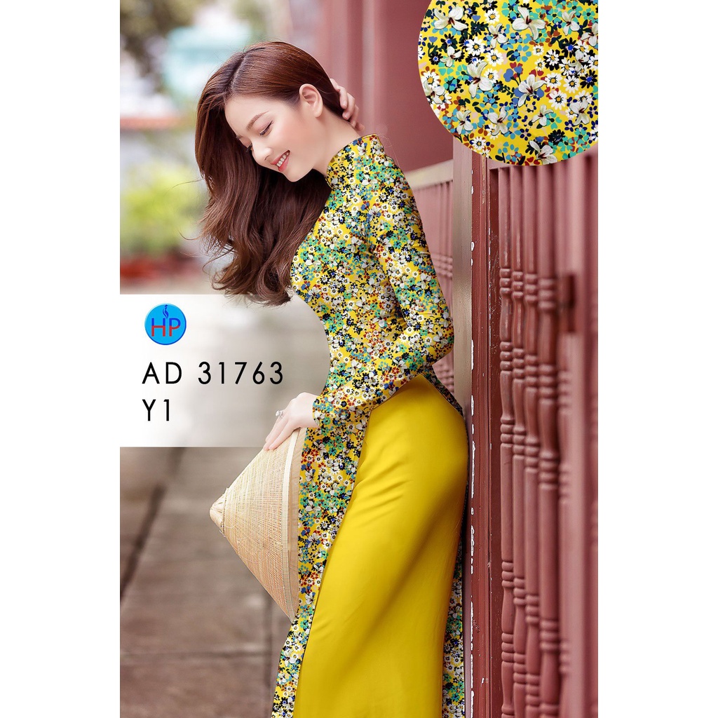 Vải áo dài hoa nhí , chất lụa ruby bóng nhẹ, sang trọng, mềm, mượt, mịn, mát, co giãn nhẹ bề ngang.