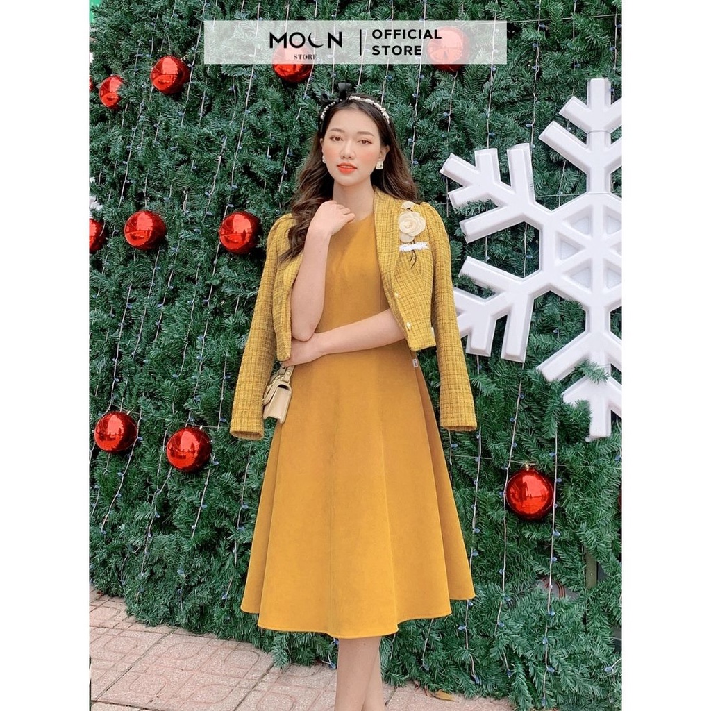 Áo khoác dạ tweed nữ công sở thu đông BVE29 - MOON STORE