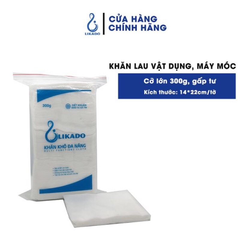 Khăn Vải Khô Đa Năng Likado 300g- Bịch 270 Tờ An Toàn, Tiện Lợi