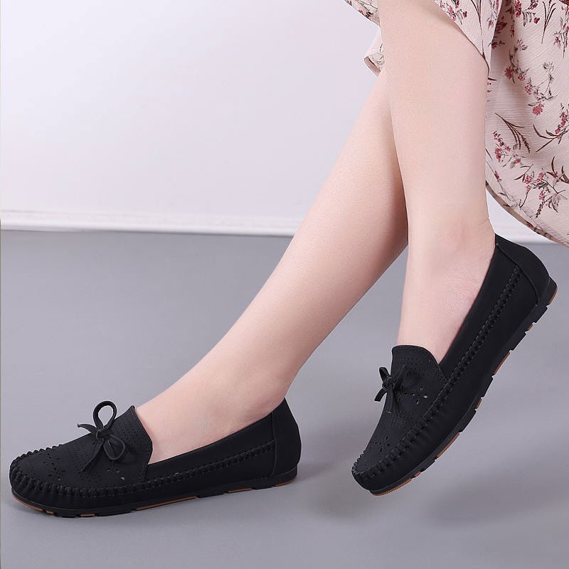 HÀNG CÓ SẴN (Size 40➡️42)_ Giày Lười Phối Nơ Siêu Mềm BIG SIZE | BigBuy360 - bigbuy360.vn