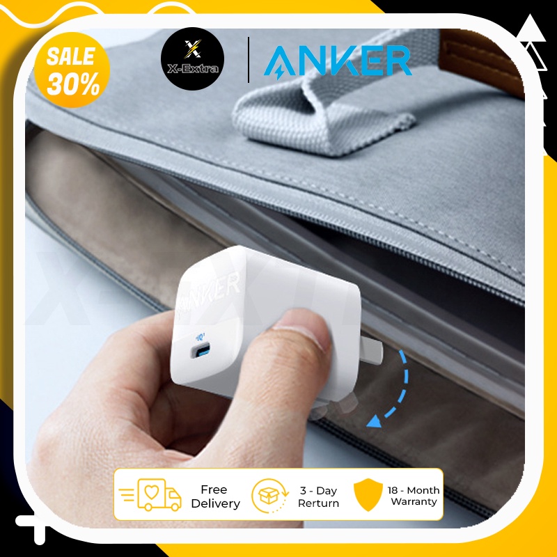 Củ Sạc Anker A2639 313 GAN II 30w IQ3.0/PD/PPS chân gập siêu nhỏ gọn - bảo hành 12 tháng