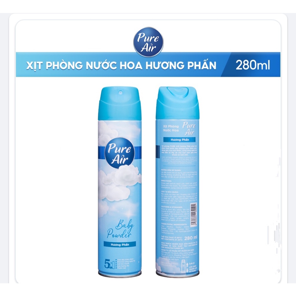 XỊT PHÒNG PURE AIR 280ML (5 MÙI HƯƠNG)