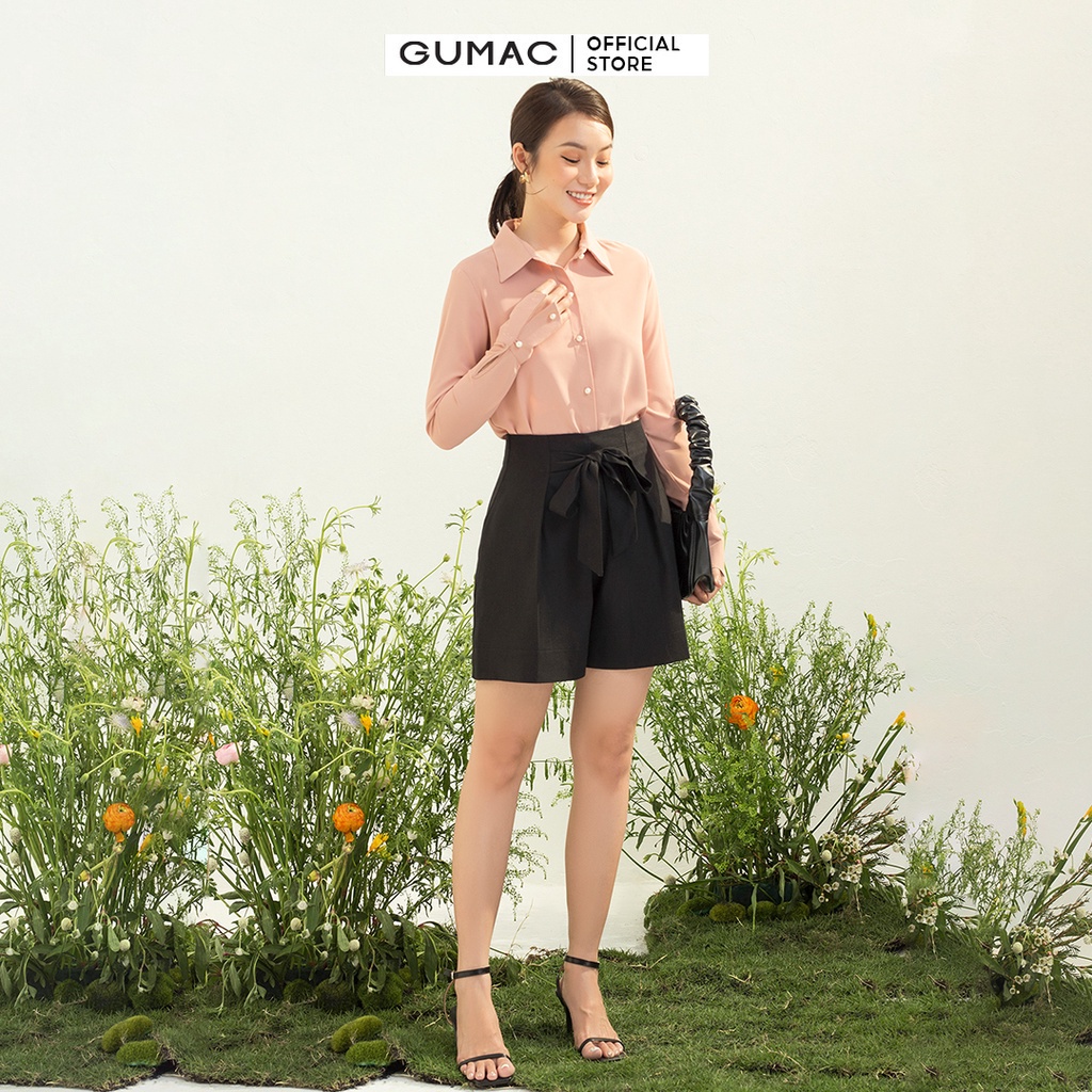 [Mã WABRGUM giảm 10% tối đa 30K đơn 99K] Quần short nữ thời trang GUMAC thiết kế buộc nơ QC03004