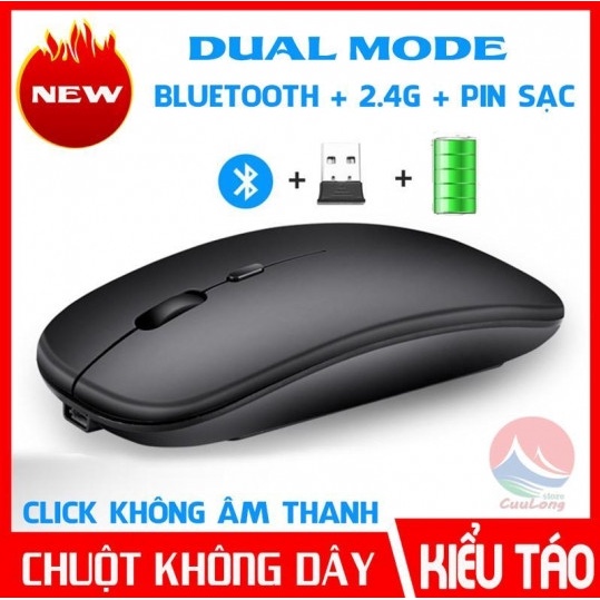 Chuột Không Dây Apple Bền Đẹp - Xài Pin Sạc, dùng cho Windows, MAC OS và Linux - Học tập, văn phòng.