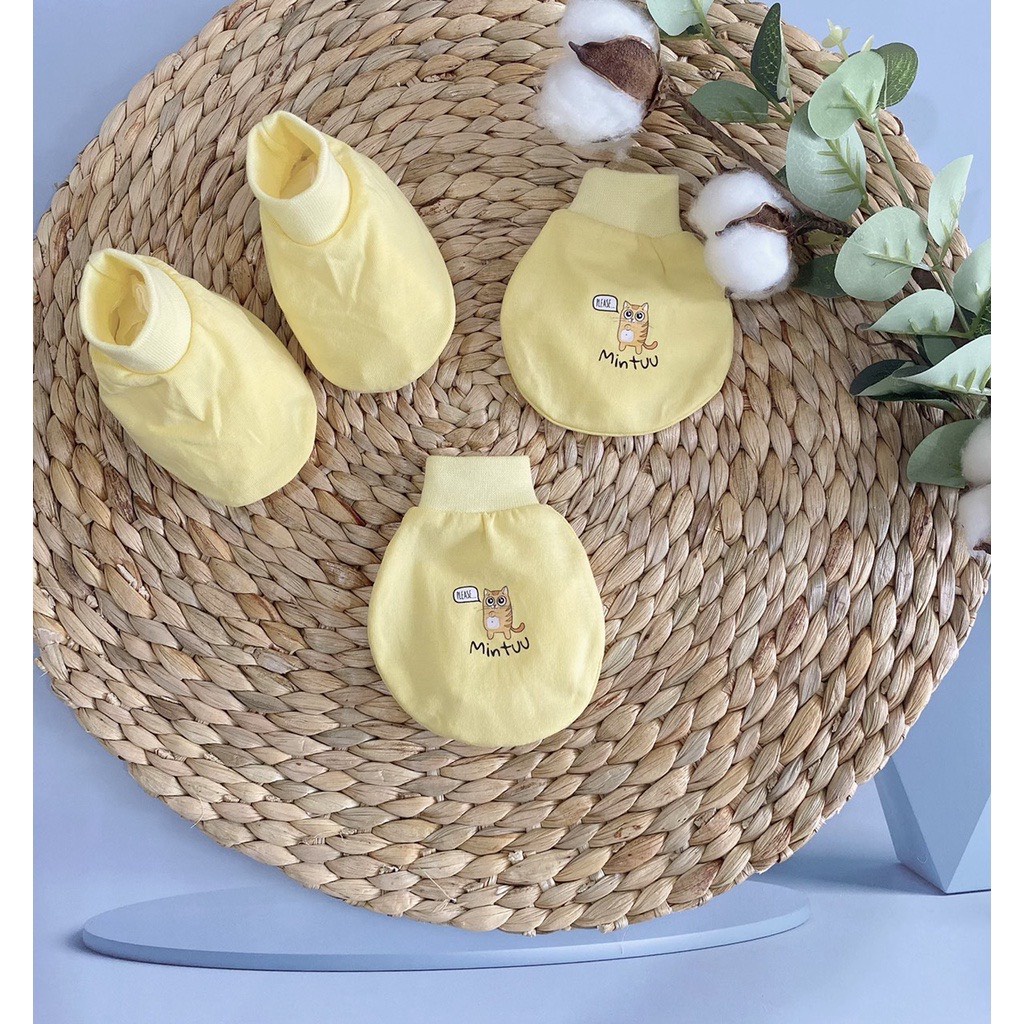 Set Bao Chân + Bao Tay Nguyên Sét Hình Mèo Thỏ