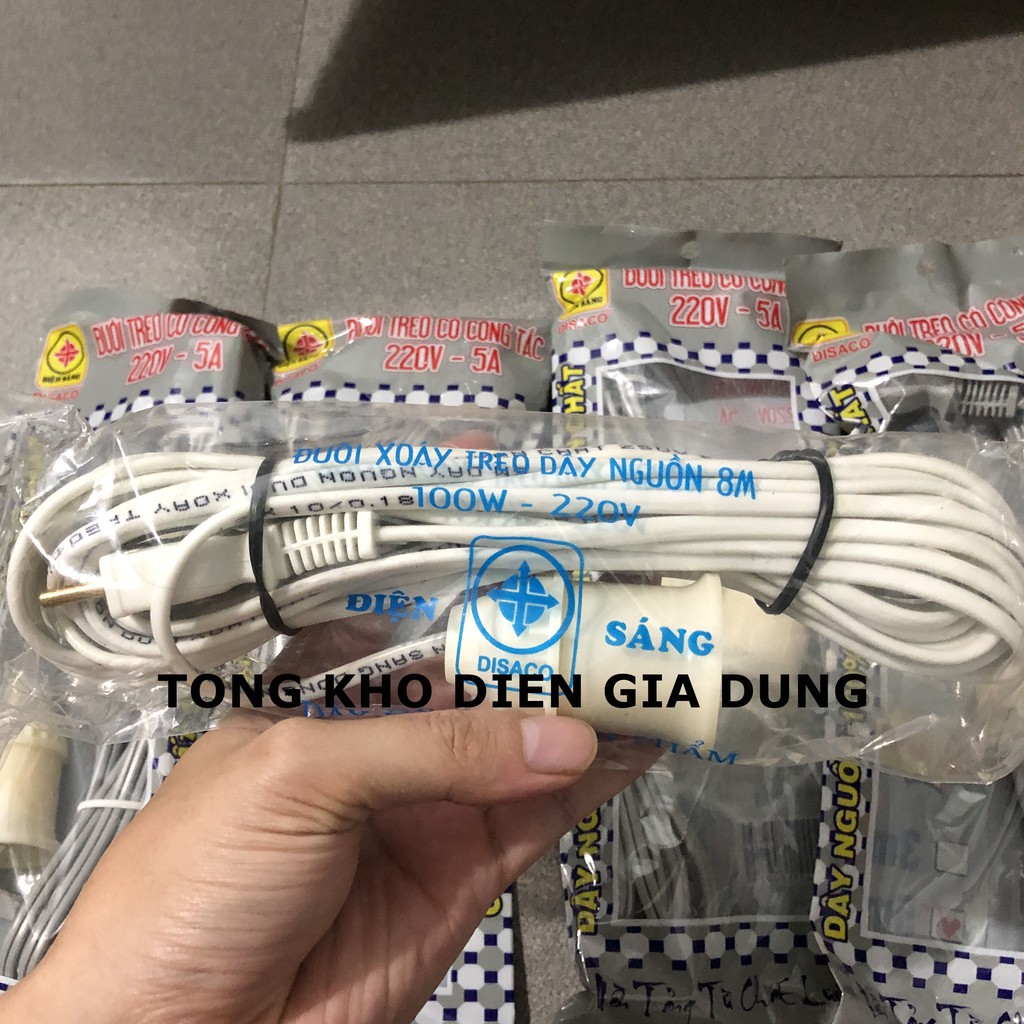 Đuôi đèn có dây liền phích cắm E27 tiện lợi 3m/5m/8m/10m