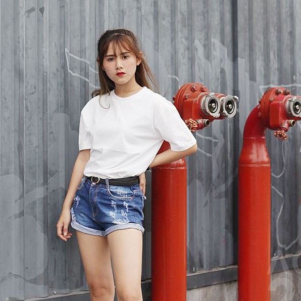 Áo Thun Trơn Trắng Áo Thun Nữ Cotton Mềm Mại Thoáng Mát | BigBuy360 - bigbuy360.vn