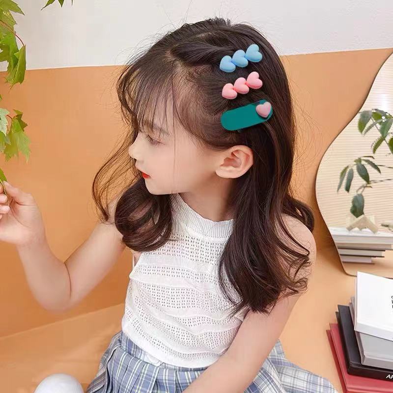 Set 2 Kẹp Tóc Hình Trái Tim Thời Trang Cho Bé Gái