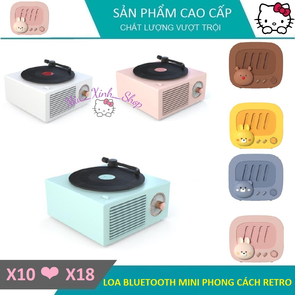 Dễ thương Loa Bluetooth Mini X10 - X15 - X18 Phong Cách Retro  cho ios iphone 12, ipad, samsung s21, note 20 ultral