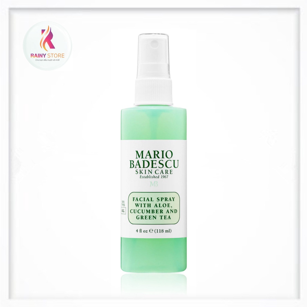 Toner xịt khoáng Mario Badescu Facial Spray With Aloe, Cucumber And Green Tea 118ml