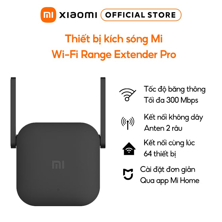 Thiết bị kích sóng Mi Wi-Fi Range Extender Pro- thiết kế gọn nhẹ, hỗ trợ băng tần 2.4GHz -Hàng chính hãng - BH 6 tháng