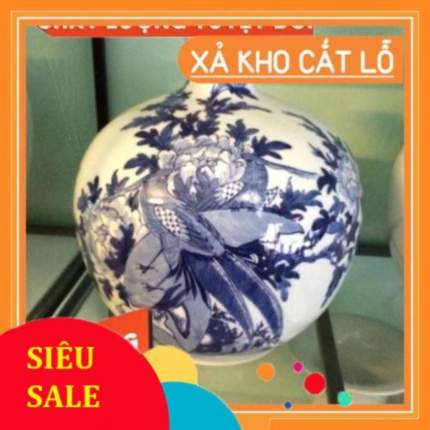 [SALE] [CAO CẤP] Giá hủy diệt -  Bình hút lộc vẽ chim trĩ hoa phù dung