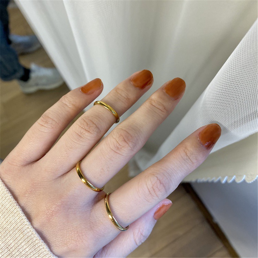 Nhẫn kim loại phong cách Hàn Quốc đơn giản chất lượng cao