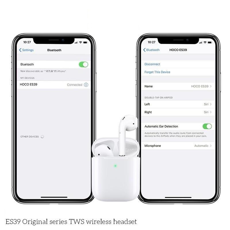 [Mã ELFLASH5 giảm 20K đơn 50K] Tai nghe Bluetooth True Wireless Hoco ES39 Original series V5.0 (Trắng)