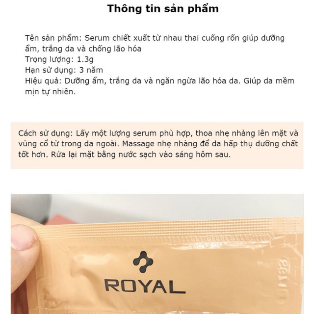 Tinh Chất Serum Nhau Thai Cừu Royal Dưỡng Da Giảm Sẹo Mụn Nám Da Thâm Quầng Mắt Tại Nhà Hiệu Quả