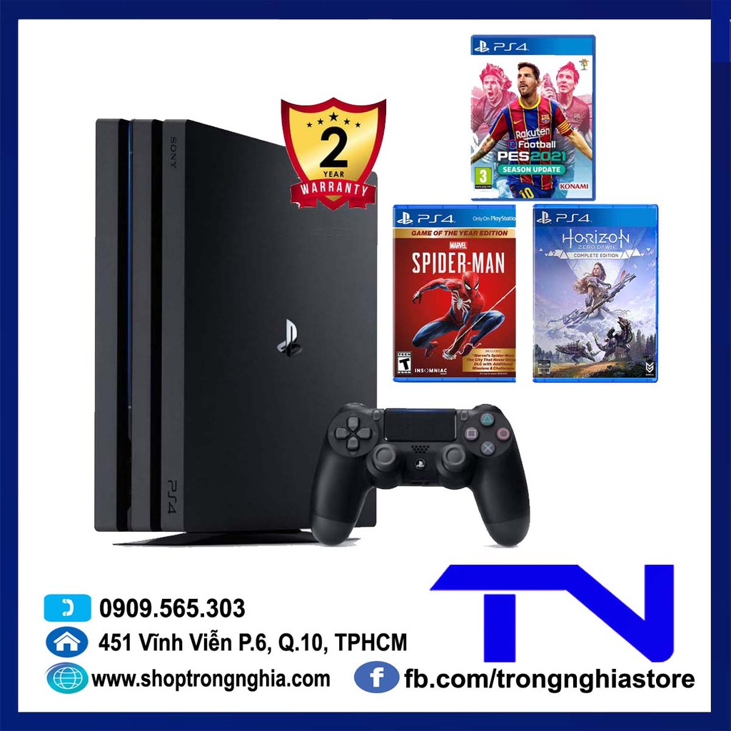 Máy PS4 Pro 7218B + 3 game - Hàng chính hãng bảo hành 24 tháng