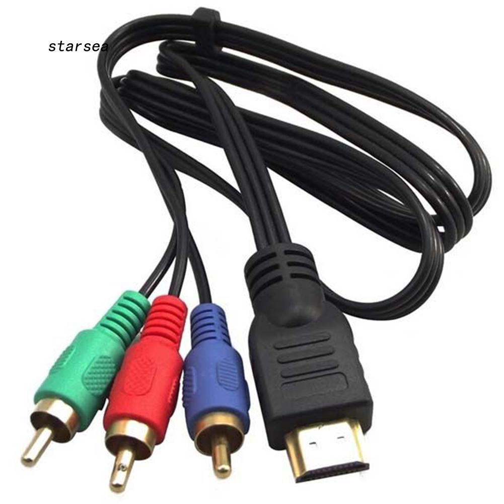 1 meter HDMI revolution to 3RCA adapter cable (red, green and blue) HD to component cable for TV set-top box