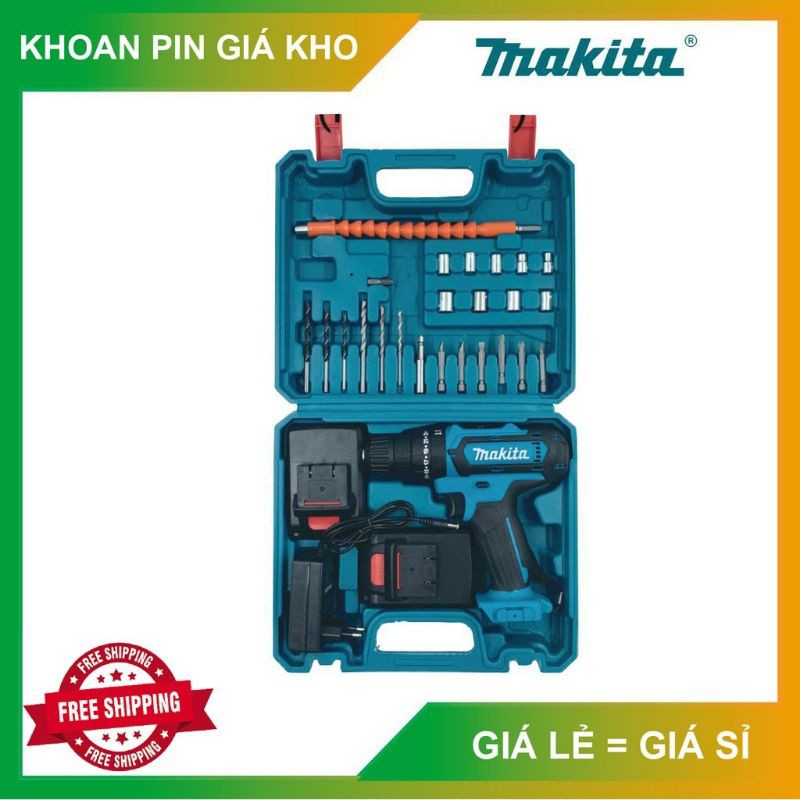 [GIÁ TỐT] Máy Khoan Pin MAKITA 36V Có Búa + Phụ Kiện, Kèm 2 PIN Chuẩn 10 Cell - Máy Bắn Vít - Máy Khoan Tường