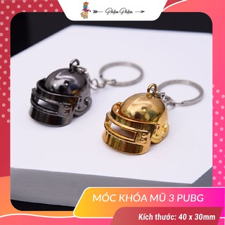 Móc khóa pubg mũ 3 cosplay mô hình mũ bảo hiểm không gỉ cực ngầu