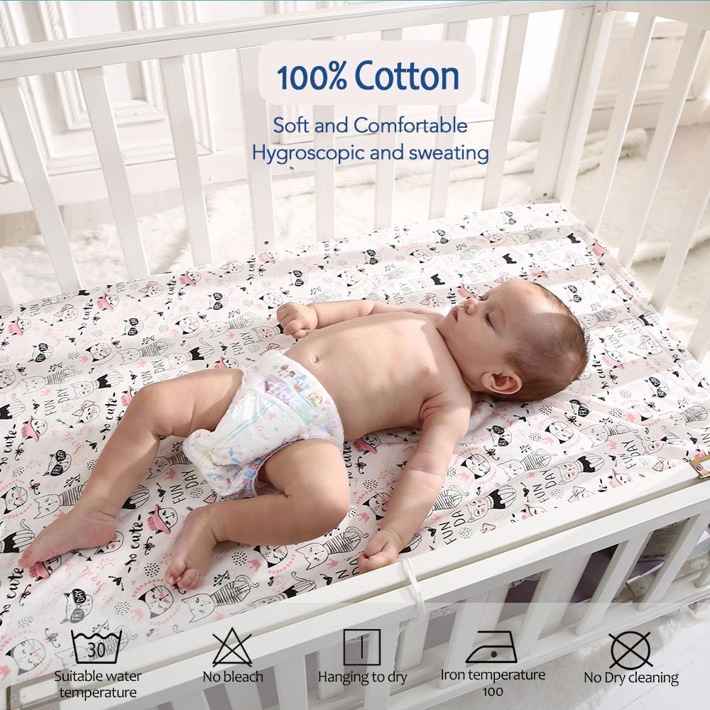 Giường Nệm Có Sơ Sinh Cho Bé Bộ Chăn Ga Gối Co Giãn Áo Cotton trẻ Em Cốt Tờ-168-OXUI3